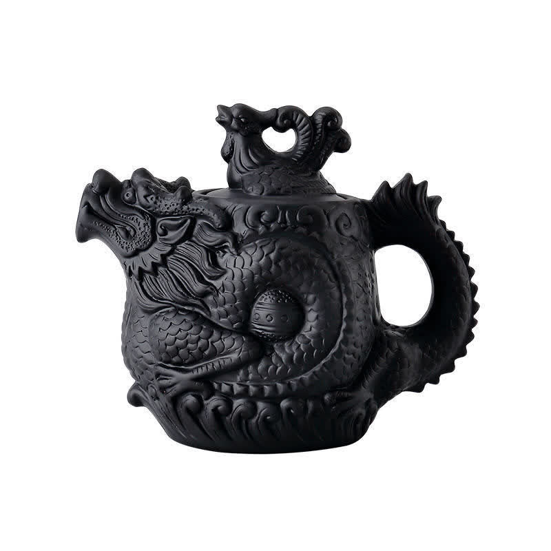 Teiera in ceramica vintage Dragon Phoenix - Image 7