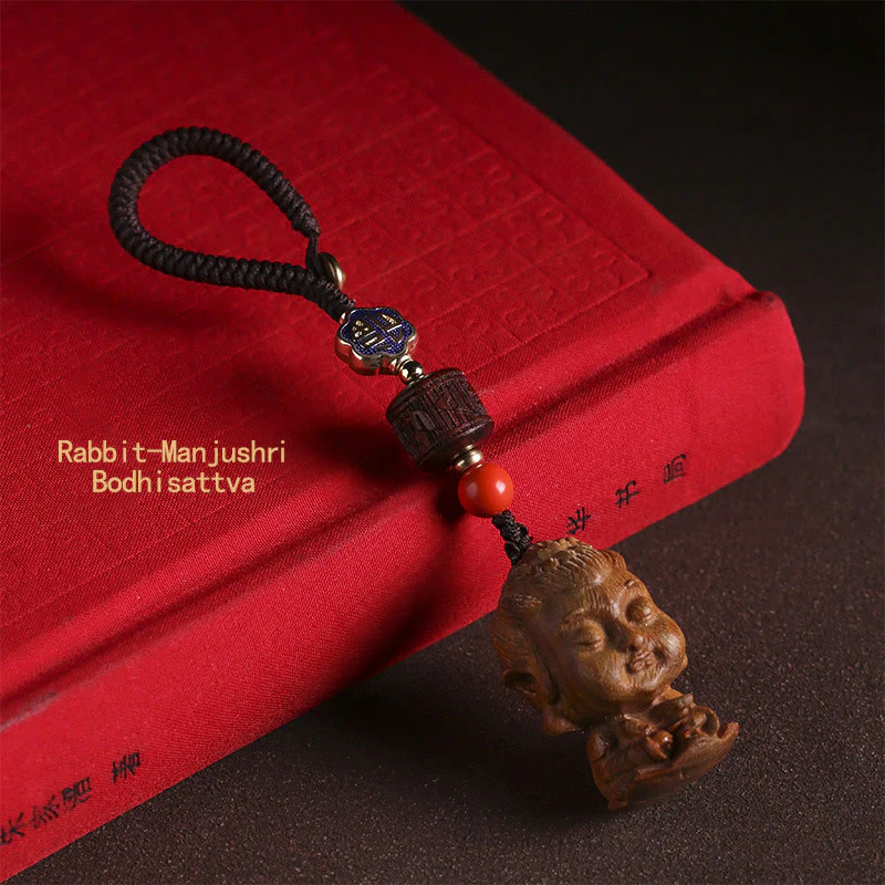 Zodiaco cinese Buddha natale Sandalo verde Om Mani Padme Hum Portachiavi della pace - Image 13