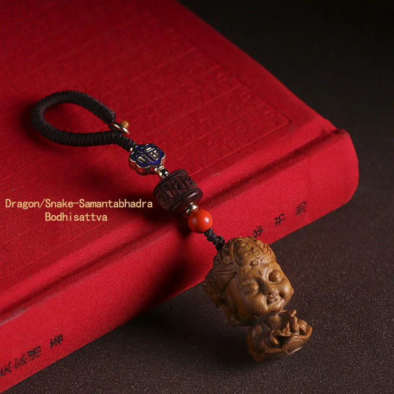 Zodiaco cinese Buddha natale Sandalo verde Om Mani Padme Hum Portachiavi della pace - Image 14