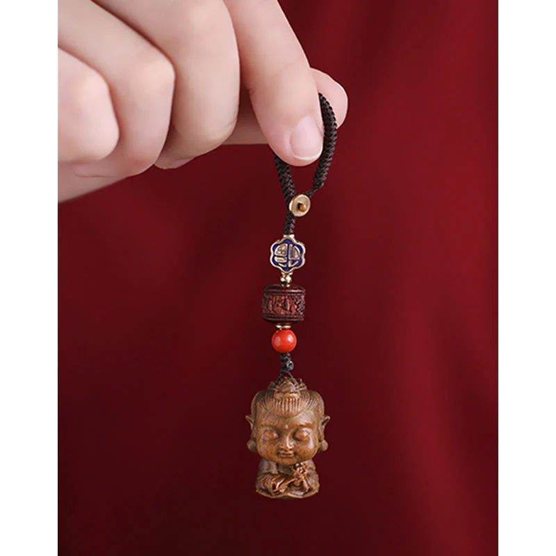 Zodiaco cinese Buddha natale Sandalo verde Om Mani Padme Hum Portachiavi della pace - Image 8