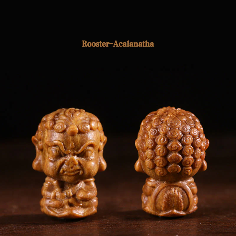 Zodiaco cinese Natale Buddha Sandalo verde Loto Inciso Decorazione positiva per la casa - Image 12