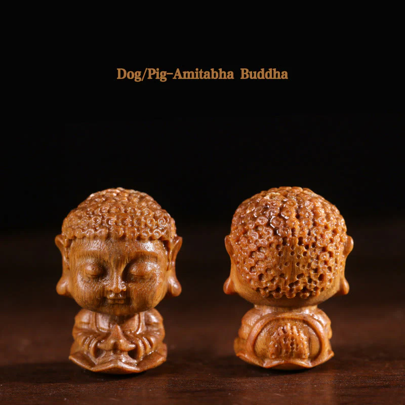 Zodiaco cinese Natale Buddha Sandalo verde Loto Inciso Decorazione positiva per la casa - Image 13