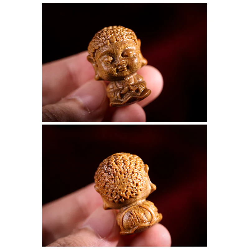 Zodiaco cinese Natale Buddha Sandalo verde Loto Inciso Decorazione positiva per la casa - Image 16