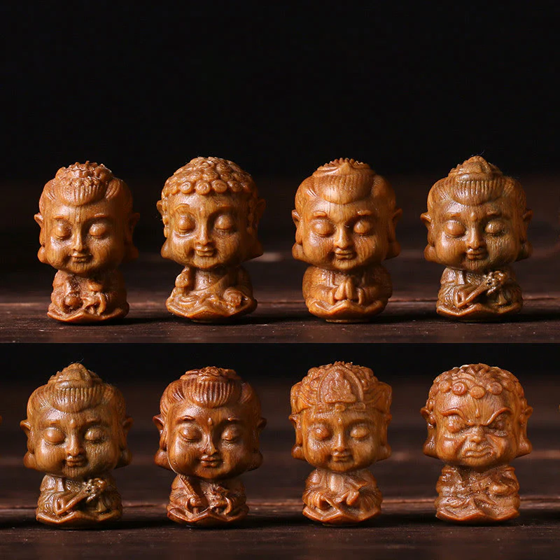 Zodiaco cinese Natale Buddha Sandalo verde Loto Inciso Decorazione positiva per la casa - Image 2